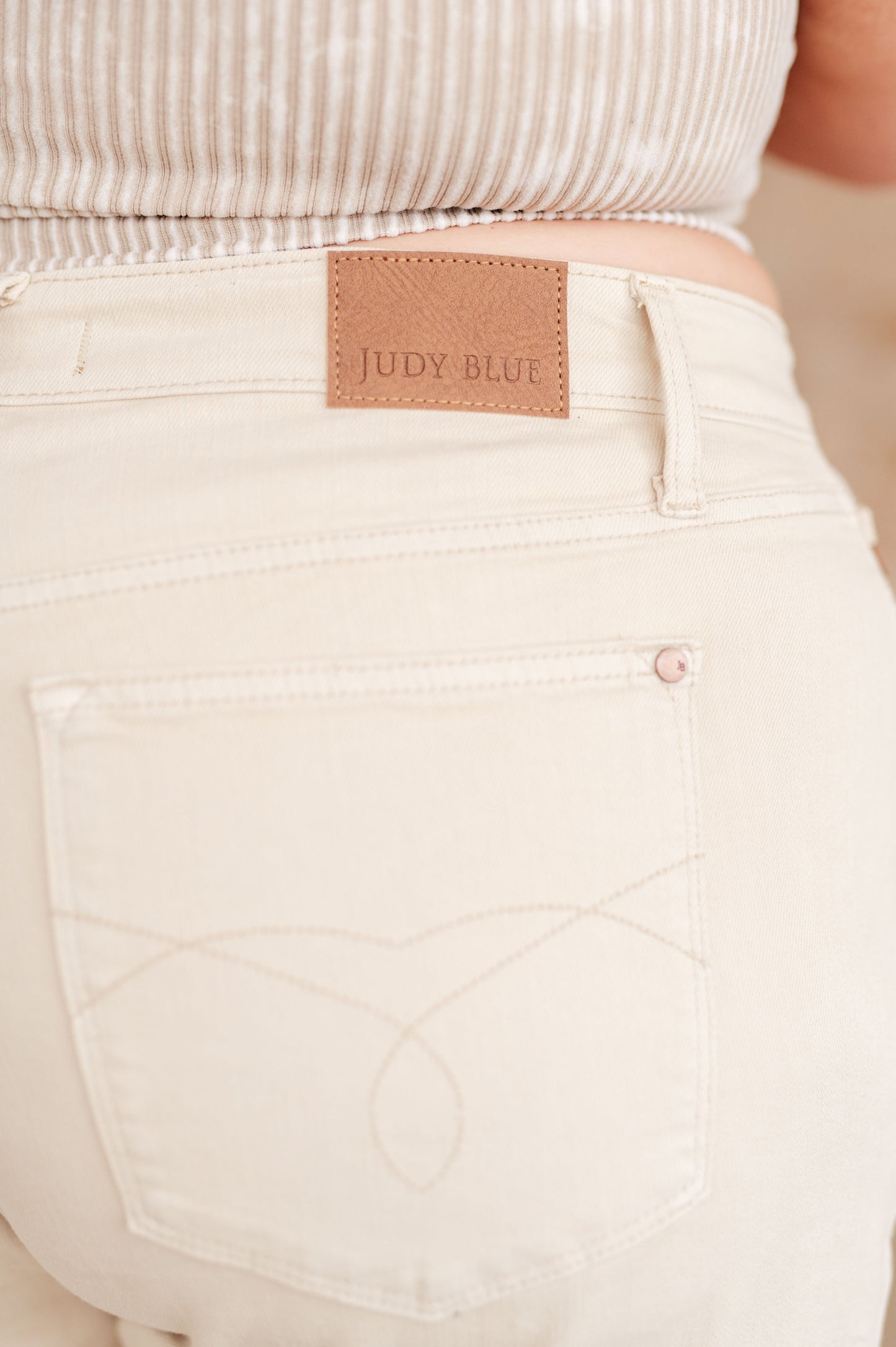 Judy Blue High Rise Garment Dyed Shorts in Bone