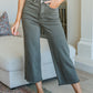 Judy Blue Wide Leg Crop Jeans in Olive