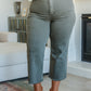 Judy Blue Wide Leg Crop Jeans in Olive