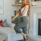 Judy Blue Wide Leg Crop Jeans in Olive
