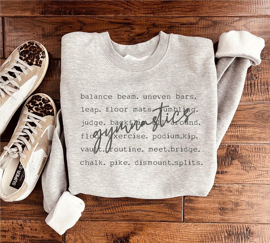 Gymnastics Words Sweatshirt