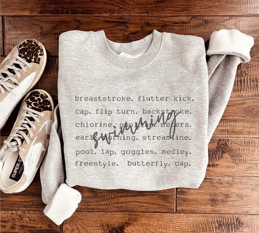 Swimming Words Sweatshirt