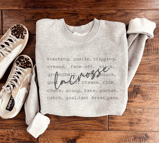 Lacrosse Words Sweatshirt