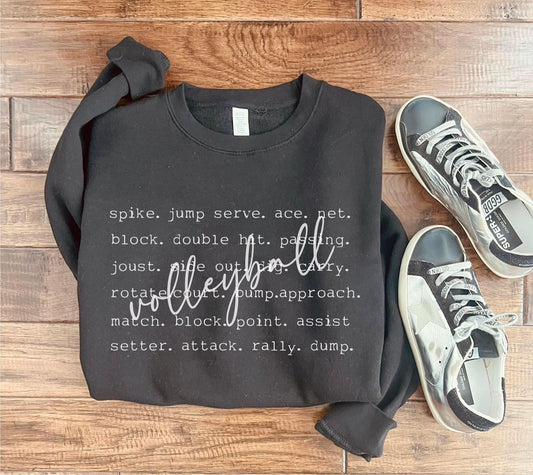 Volleyball Words Sweatshirt