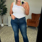 Judy Blue Charity Mid Rise Distressed Hem Bootcut Jeans