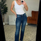Judy Blue Charity Mid Rise Distressed Hem Bootcut Jeans