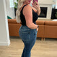 Judy Blue Josephine Mid Rise Raw Hem Bootcut Jeans