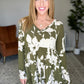 Worthwhile Moment Floral Tiered Dress In Olive