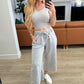 Acid Wash Wide Leg Sweatpants in Ash Sleet