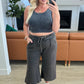 Acid Wash Wide Leg Sweatpants in Ash Black