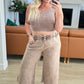 Acid Wash Wide Leg Sweatpants in Mocha