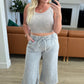 Acid Wash Wide Leg Sweatpants in Ash Sleet