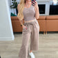Acid Wash Wide Leg Sweatpants in Mocha