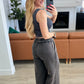Acid Wash Wide Leg Sweatpants in Ash Black