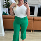 Judy Blue Tummy Control Wide Leg Crop Jeans in Kelly Green