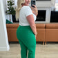 Judy Blue Tummy Control Wide Leg Crop Jeans in Kelly Green