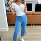 Judy Blue Tummy Control Wide Leg Crop Jeans in Sky Blue