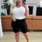 Judy Blue Tummy Control Cuffed Shorts in Black