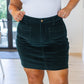 Judy Blue Corduroy Patch Pocket Skirt in Emerald