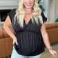 Rhea Peplum Top in Black