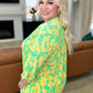 Lizzy Top in Kelly Green and Yellow Floral