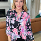 Lizzy Top in Black and Dusty Pink Floral