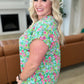 Lizzy Cap Sleeve Top in Emerald Spring Floral