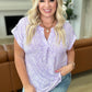 Lizzy Cap Sleeve Top in Lavender and White Floral
