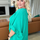 Airflow Peplum Ruffle Sleeve Top in Emerald