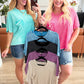 Mineral Wash Ribbed Round Neck Top in Bright Violet