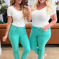 Judy Blue High Rise Garment Dyed Slim Jeans in Aquamarine