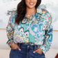 In the Willows Button Up Blouse in Teal Paisley
