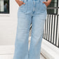 PREORDER: Patch Pocket Wide Leg Jeans in Four Colors