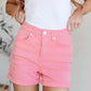 Judy Blue Tummy Control Cuffed Shorts in Pink