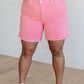 Judy Blue Tummy Control Cuffed Shorts in Pink