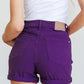 Judy Blue Tummy Control Cuffed Shorts in Purple
