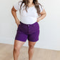 Judy Blue Tummy Control Cuffed Shorts in Purple