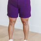 Judy Blue Tummy Control Cuffed Shorts in Purple