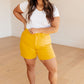 Judy Blue Tummy Control Cuffed Shorts in Yellow