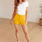 Judy Blue Tummy Control Cuffed Shorts in Yellow