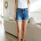 Judy Blue High Rise Control Top Vintage Wash Cuffed Shorts