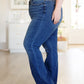 Judy Blue Josephine Mid Rise Raw Hem Bootcut Jeans
