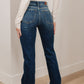 Judy Blue Josephine Mid Rise Raw Hem Bootcut Jeans