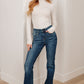 Judy Blue Josephine Mid Rise Raw Hem Bootcut Jeans