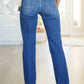Judy Blue Josephine Mid Rise Raw Hem Bootcut Jeans