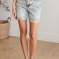 Cindy High Rise Mineral Wash Distressed Boyfriend Shorts