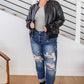 This Is It Faux Leather Bomber Jacket In Black