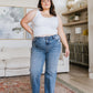 Katrina High Waist Distressed Denim Trousers