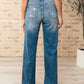 Katrina High Waist Distressed Denim Trousers
