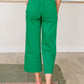 Judy Blue Tummy Control Wide Leg Crop Jeans in Kelly Green